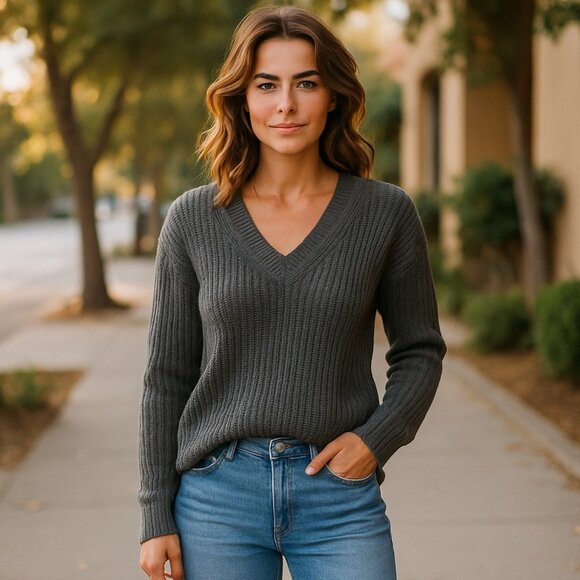 VS Pink Heritage V-neck Sweater - Picture 1 of 6